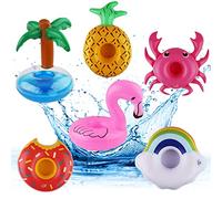 6 Piezas Flotador Portavasos Inflable Bebida Flotante Portavasos Flotador Inflable Posavasos en Piscina Soporte Hinchable para Bebidas Flotabilidad Posavasos Flotadores para Familia Piscina Fiesta