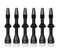 6 Piezas Fouriers Tubeless Válvula, Juego de Válvulas Tubeless, Negro Válvulas de Bicicleta Universales con Tapa de válvula, 44 mm para Llantas de Bicicleta de Carretera.