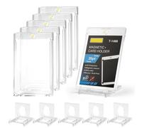 6 Piezas Fundas Cartas Magnéticas, 35PT Transparente Magnetic Card Holder, Cartas Coleccionables Marco Protección UV, Fundas para Cartas para Foto, Magic, Deportes, Béisbol, Fútbol