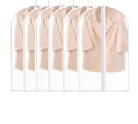 6 Piezas Fundas de Ropa,Bolsa de Traje Transparente Plegable con Cremallera eaImpermbles y a Prueba de Polvo de Alta Densidad,Adecuadas para Trajes, Camisas, Vestidos, Abrigos