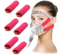 6 Piezas Fundas para Correas CPAP, Almohadillas Faciales CPAP, Almohadillas Cómodas para Correas CPAP, Strap Comfort Pads, Accesorio CPAP Suaves y Transpirables, Rosa