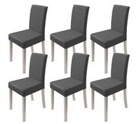 6 Piezas Fundas Sillas de Comedor, Elásticas y Modernas Funda Asiento Silla, Universal Desmontables Lavables Cubiertas para Sillas de Comedor Sala Cocina Banquetes Oficina Hogar Restaurante (Gris)
