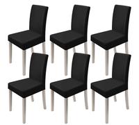 6 Piezas Fundas Sillas de Comedor, Elásticas y Modernas Funda Asiento Silla, Universal Desmontables Lavables Cubiertas para Sillas de Comedor Sala Cocina Banquetes Oficina Hogar Restaurante (Negro)