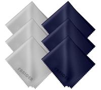6 Piezas Gafas Paño de Limpieza, Paños de Limpieza de Gafas de Microfibra, Gamuza Limpia Gafass, para Gafass, Pantallas LCD, Teléfonos Móviles, Tabletas, Reutilizable Suaves(Azul Marino+Gris)