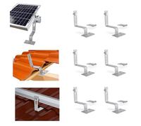 6 Piezas Ganchos para Soporte Placas Solares, Ganchos para Techo Soporte Solar Montaje, Acero Carbono Panel Solar Accesorios, Gancho de Techo Fotovoltaico Soporte Para Central Fotovoltaica Para Balcón