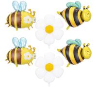 6 Piezas Globos Abeja, Globos Abeja Cumpleaños Decoración, Gigante Feliz Cumpleaños Globos, Globos de Margarita Para Temática Fiesta Cumpleaños Decoracion