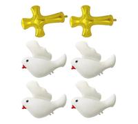 6 piezas Globos Religiosos de Paloma y Cruz en Aluminio Blanco | Acabado Reflectante, Diseño Tridimensional, Aptos para Gas Ligero, Decoración Rápida de Mesa y Escenario