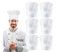 6 Piezas Gorro Cocinero, Gorro Cocina Unisex Ajustables, Gorro de Cocina, Gorro Chef de Algodón para Hombre y Mujer, Gorros de Chef para Cocina, Hotel, Restaurant