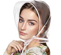 6 Piezas Gorros de Lluvia con Visera Sombrero de Lluvia de Plástico Transparente Bufanda de Lluvia Impermeable Bufanda de Lluvia Unisex Hombres Damas Chubasquero Cubierta de Lluvia