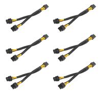 6 Piezas GPU PCIe 8 Pines Hembra Una Doble 2X 8 Pines (6 + 2) Adaptador de Corriente PCI Express Macho Cable 20 cm