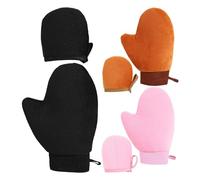 6 Piezas Guantes De Bronceado, Guantes Para Aplicar Autobronceador Crema O Protector Solar, Manopla Autobronceadora Facial Y Corporal, Sin Rayas, Aterciopelada, Reutilizables, Lavable, Tomar El Sol