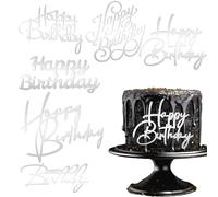 6 Piezas Happy Birthday Cake Topper Tarta Cumpleaños de Pastel Happy Birthday Decoracion de Pastel Espejo Acrílico Feliz Cumpleaños Decoracion Tarta Lateral Inserto para Fiesta Cake Topper Comunion