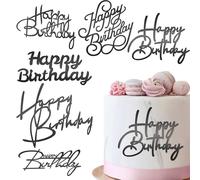6 Piezas Happy Birthday Cake Topper Tarta Cumpleaños de Pastel Happy Birthday Decoracion de Pastel Espejo Acrílico Feliz Cumpleaños Decoracion Tarta Lateral Inserto para Fiesta Cake Topper Comunion