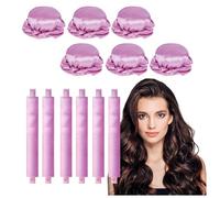 6 Piezas Heatless Curls, Lazy Curler Set Diadema, Ondas Sin Calor Rizos Sin Calor Para Cabello Largo Y Medi De Diseño De Estilo DIY,pink