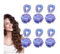 6 Piezas Heatless Curls, Lazy Curler Set Diadema, Rizadores De Pelo Sin Calor Rizos Sin Calor Para Cabello Largo Y Medi De Diseño De Estilo DIY,purple