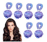 6 Piezas Heatless Curls, Lazy Curler Set Diadema, Rizos Sin Calor Rulos Flexibles Para Rizar Pelo Para Cabello Largo Y Medi De Diseño De Estilo DIY,purple