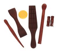 6 Piezas Herramientas de Cerámica para Arcilla, Set de Madera | Corte Alambre, Espátula y Esponjas, Control Cómodo, Limpieza Fácil, Manualidades y Aulas