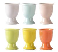 6 Piezas Hueveras de Porcelana, Soporte de Huevos, hueveras de Porcelana Multicolor para Cualquier Mesa de Desayuno, Soporte para Huevos, Egg-Cup, Huevera de Porcelana Hecha a Mano