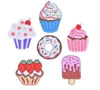 6 Piezas Imanes de Nevera de Postres, Imanes de Nevera 3D de Dibujos Animados, Imanes de Nevera Adecuado para Coches, Neveras, Pizarras Blancas