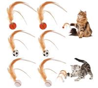 6 Piezas Juguetes para Gatos Wiggly Ball Pelota de Juguete para Gatos Bolas Interactivas para Gatos Bola para Que Los Gatos Las Persigan y Salten sobre Ellas,pelota viva para gato