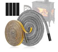 6 Piezas Junta Cristal Chimenea 10 mm*3m Junta Chimenea Junta Refractaria Chimenea 3mm*10mm*3m Cuerda Ignífuga de Fibra de Vidrio Cuerda Puerta Chimenea Cinta de alta Temperatura