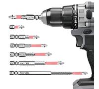 6 Piezas K5 PH2 Puntas de Destornillador 25-150mm, Magnético Antideslizantes Juego de Puntas Atornillador de Vástago Hexagonal, Precisas Screwdriver Bit Set, Broca Cruzada para Atornillador Taladros