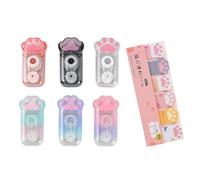 6 Piezas Kawaii Cinta Correctora Milan Tipex Blanca 6m x 5mm, Cintas Correctoras Diseño Pata de Gato Rodillo Cinta de Corrección Para Niños, Estudiantes y Oficina, Linda de Correctoras Roller