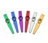 6 Piezas Kazoo a Granel, Fácil de Jugar, Portátil para Niños Adultos Principiantes, Aleación de Aluminio, Color Aleatorio (con Paquete de 6)