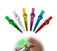 6 piezas Kazoo Metal Musical Instruments Multipack Flute Diafragma para Fiesta infantil Favores Regalos, Buen Compañero para Guitarra ukelele Violín y Teclado kazoo