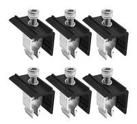 6 piezas Kit de Abrazadera de Extremo de Soporte del Panel Solar, Aleación de Aluminio Soporte de Panel Solar 30mm, Soporte Placas Solares de Aleación, Módulo Solar Soportes de Montaje Para Techo