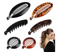 6 Piezas Kitsch Pinzas de Plátano para Mujer, Francés Banana Clip Capelli Ricci, Forma de Pez Pinza de Plátano, Resina Plástica Pasadores de Plátano para Mujeres y Niñas con Pelo Largo, Rizado o Liso