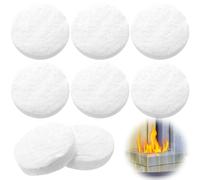 6 Piezas Lana Cerámica para Chimeneas de Bioetanol, Fibra de Vidrio, Esponja Cerámica Redonda para Chimeneas de Mesa de Interior, Estufas de Gel (85x85x20mm)