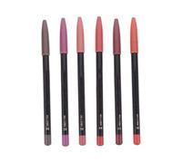 6 Piezas Lápiz Delineador de Labios Cosmético Resistente al Agua | Tono Nude Mate, Línea y Portátil, Acabado Limpio, Madera y Plástico