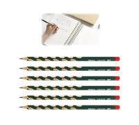 6 Piezas Lápiz Ergonómico Triangular HB, Lápiz para STABILO EASYgraph S Diestros Aprender a Escribir, Pack de Grafito con Zona Antideslizante, Apto para Diestros y Zurdos, Uso Escolar Color Verde