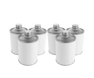 6 Piezas Lata Redonda de Hojalata de 500ml con Tapa para Solventes | Color Claro, Hermética y Resistente al Óxido, Apertura Fácil, Uso Industrial y Proyectos Diy, 17 Oz