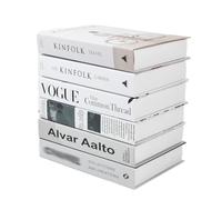 6 Piezas Libros Falsos Decorativos Apiladas, Libros Falsos de Moda para Decoracion, Libros de Decoración Falsos, Libros de Exhibición Falsos, Libros de Imitación Modernos para Estantería, Sin Páginas