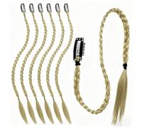 6 Piezas Lino Dorado Trenza Postiza 51cm Rastas Postizas Trenzas Postizas para el Estilo Diario de Fiesta Fotografía Juegos de Rol Halloween Carnaval Hip Hop Disfrazarse