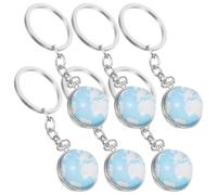 6 Piezas Llavero de Aleación de Zinc de Globo Terráqueo Creativo | Mini Esfera Terrestre, Colgante Ligero y Suave, Adecuado para Fiesta y Regreso a Clases
