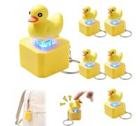 6 Piezas Llavero de Pato, Llavero con luz y Sonido, Quacky Duck Fidget Toy | Juguete antiestrés con Teclado de Pato, Llaveros Animal de Dibujos Animados, para Mujeres y Hombres Alivio del Estrés