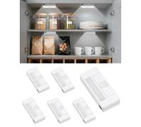 6 Piezas Luces LED Armario con Sensor De Puerta , Lampara de Luz Armario a con Pilas Habitacion Interior Nocturna Leds Night Light Quitamiedos para Armarios Alacena de Cocina Cajoneras Interiores