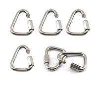 (6 piezas) M6 Delta Quick Link 304 - Mosquetón triangular de acero inoxidable resistente conector de cadena con tornillo Quicklink