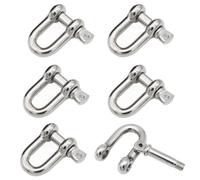 6 Piezas M8 Grilletes Acero Inoxidable 304 Shackle D Anillo de Grillete de Bloqueo Grillete Recto Grillete de Ancla Grillete de Cadena para Conexión Rápida y Grilletes Fijos