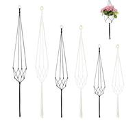 6 Piezas Macetas para Colgar, Maceta Colgante para Plantas,Planta Suspensión Colgador, Maceta Colgante de Cuerda de Algodón,Soporte Macetas Decorativas Colgante,Para Decoraciones Interior y Exterior