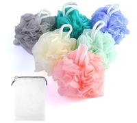 6 Piezas Malla Espumosa Flor de Ducha Lavable Color, Esponja exfoliante, Baño De Espuma Loofahs Cepillo De Limpiar, Horquillas De Baño, Puf De Ducha Piel Limpiar la Piel Calmante