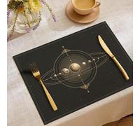 6 Piezas Manteles Individuales Sistema Solar,Ciencia Ficción Espacial Mantel Individual 30 x 45 cm, para Decoración de Cocina Fiesta Comedor