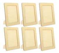 6 Piezas Marco de Fotos de Madera Diy, 7 Pulgadas Cuadrado | Kit de Bricolaje para Mesa, Color Beige, Muestra Fotos y Fomenta Habilidad Manual