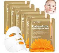 6 Piezas Mascarilla de Colageno,Caléndula Collagen Deep Hydration Mask,Mascarilla Facial Hidratante, para Hidratación, Antiarrugas, Limpieza