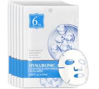 6 Piezas Mascarilla Facial Antiedad, Mascarilla Facial Hidratantes y Antiarrugas, Mask Hidratante Faciales, Reparar la barrera de la piel, Reducir Las Líneas Finas, Azul