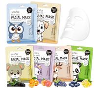 6 Piezas Mascarilla Facial Hidratante con animales de dibujos animados