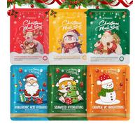 6 Piezas Mascarilla Facial Hidratante Navideña,mascarilla facial mujeres cuidado de la piel,Mascarilla Facial Festivo,Hidratación Profunda,para mayoría de los tipos de piel